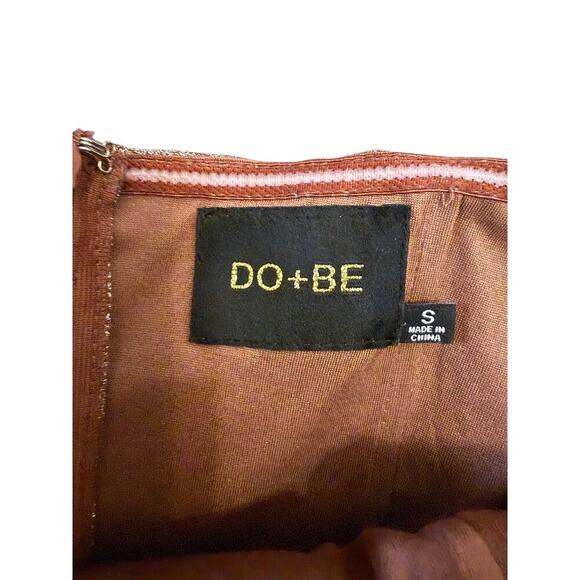 DO + BE Copper Brown Metallic Strapless Minidress size small - Picture 6 of 9